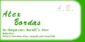 alex bordas business card